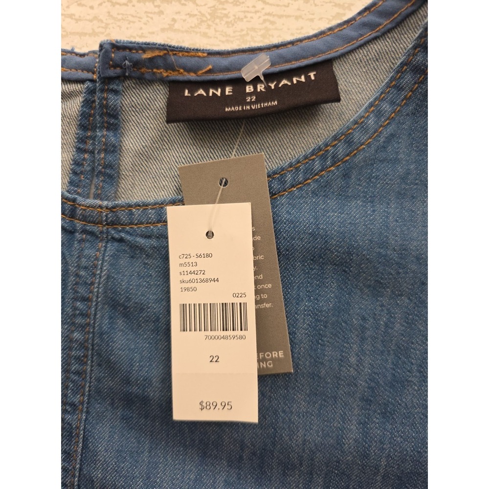 Lane Bryant NWT Chambray Midi Dress | Casual Chic | Flowy & Comfortable Size 22 - Picture 5 of 7
